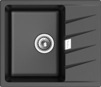 Кухонная мойка Rivelato RM-58 nero 58x50 из кварцевого композита, черный