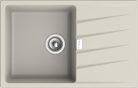 Кухонная мойка Rivelato RM-78 beige scuro 78x50 из кварцевого композита, темно-бежевый