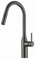Смеситель для кухни GAPPO G4398-41 с выдвижным изливом, оружейная сталь