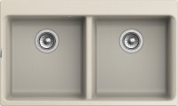Кухонная мойка Rivelato X-90-2D beige scuro 87x52 из кварцевого композита, темно-бежевый