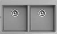 Кухонная мойка Rivelato X-90-2D grigio metallizza 87x52 из кварцевого композита, серый металлик