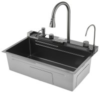 Кухонная мойка Savol S-SC001Q 75x46 стальная, графит