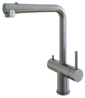 Смеситель для кухни Grandex Aqua Integra-sp 902049 с подключением фильтра и выдвижным изливом, сатин