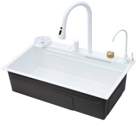 Кухонная мойка Savol S-SC003W 75x46 стальная, белый