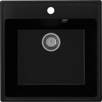 Кухонная мойка Ulgran Quartz forte Forte 505-07 51x51 из кварцевого композита, черный