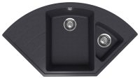 Кухонная мойка Ulgran Marta 1000 Marta 1000-08 100x55 из кварцевого композита, черный