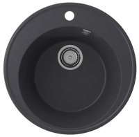 Кухонная мойка Ulgran Quartz nora Nora 485-08 49x49 из кварцевого композита, черный