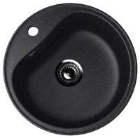 Кухонная мойка Ulgran U-100 U-100-308 49x49 из искусственного камня, черный