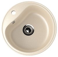 Кухонная мойка Ulgran U-100 U-100-328 49x49 из искусственного камня, бежевый