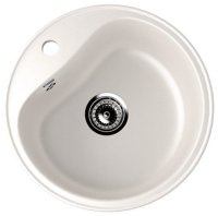 Кухонная мойка Ulgran U-100 U-100-331 49x49 из искусственного камня, белый