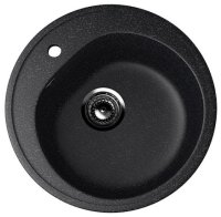 Кухонная мойка Ulgran U-101 U-101-308 50x50 из искусственного камня, черный