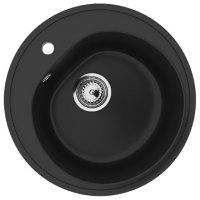 Кухонная мойка Ulgran U-101 U-101-344 50x50 из искусственного камня, черный