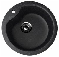 Кухонная мойка Ulgran U-102 U-102-308 48x48 из искусственного камня, черный