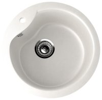 Кухонная мойка Ulgran U-102 U-102-341 48x48 из искусственного камня, белый