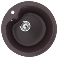 Кухонная мойка Ulgran U-102 U-102-345 48x48 из искусственного камня, коричневый