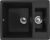 Кухонная мойка Ulgran U-106 U-106-344 60x49 из искусственного камня, черный