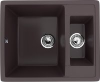 Кухонная мойка Ulgran U-106 U-106-345 60x49 из искусственного камня, коричневый