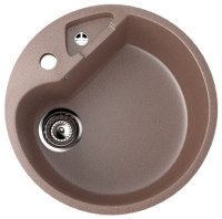 Кухонная мойка Ulgran U-108 U-108-307 51x51 из искусственного камня, коричневый