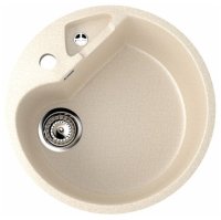 Кухонная мойка Ulgran U-108 U-108-328 51x51 из искусственного камня, бежевый