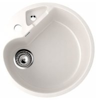 Кухонная мойка Ulgran U-108 U-108-331 51x51 из искусственного камня, белый