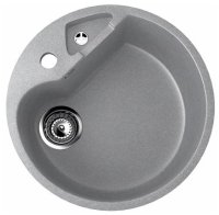 Кухонная мойка Ulgran U-108 U-108-342 51x51 из искусственного камня, серый
