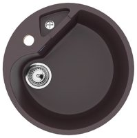Кухонная мойка Ulgran U-108 U-108-345 51x51 из искусственного камня, коричневый