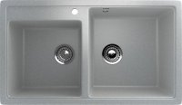 Кухонная мойка Ulgran U-200 U-200-310 84x49 из искусственного камня, серый