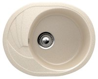 Кухонная мойка Ulgran U-403 U-403-328 57x47 из искусственного камня, бежевый