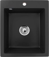 Кухонная мойка Ulgran U-404 U-404-344 42x50 из искусственного камня, черный