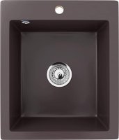 Кухонная мойка Ulgran U-404 U-404-345 42x50 из искусственного камня, коричневый