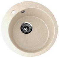 Кухонная мойка Ulgran U-405 U-405-328 50x50 из искусственного камня, бежевый