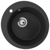 Кухонная мойка Ulgran U-405 U-405-344 50x50 из искусственного камня, черный