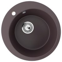 Кухонная мойка Ulgran U-405 U-405-345 50x50 из искусственного камня, коричневый