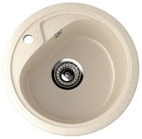 Кухонная мойка Ulgran U-500 U-500-328 44x44 из искусственного камня, бежевый