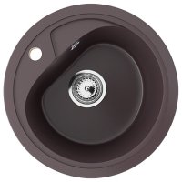Кухонная мойка Ulgran U-500 U-500-345 44x44 из искусственного камня, коричневый