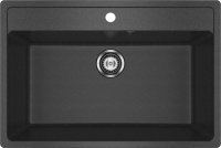 Кухонная мойка Ulgran U-600 U-600-308 76x51 из искусственного камня, черный