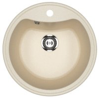 Кухонная мойка Ulgran U-601 U-601-328 51x51 из искусственного камня, бежевый