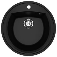 Кухонная мойка Ulgran U-603 U-603-344 52x52 из искусственного камня, черный