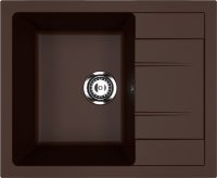 Кухонная мойка Ulgran U-607 U-607-345 61x50 из искусственного камня, коричневый