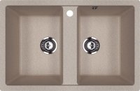 Кухонная мойка Ulgran U-608 U-608-302 77x50 из искусственного камня, песочный