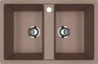Кухонная мойка Ulgran U-608 U-608-307 77x50 из искусственного камня, коричневый