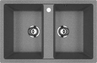 Кухонная мойка Ulgran U-608 U-608-309 77x50 из искусственного камня, серый