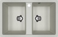 Кухонная мойка Ulgran U-608 U-608-310 77x50 из искусственного камня, серый