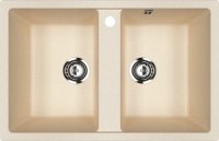 Кухонная мойка Ulgran U-608 U-608-328 77x50 из искусственного камня, бежевый