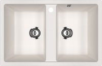 Кухонная мойка Ulgran U-608 U-608-331 77x50 из искусственного камня, белый