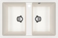 Кухонная мойка Ulgran U-608 U-608-341 77x50 из искусственного камня, белый