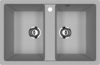 Кухонная мойка Ulgran U-608 U-608-342 77x50 из искусственного камня, серый