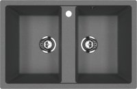 Кухонная мойка Ulgran U-608 U-608-343 77x50 из искусственного камня, серый