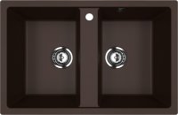 Кухонная мойка Ulgran U-608 U-608-345 77x50 из искусственного камня, коричневый