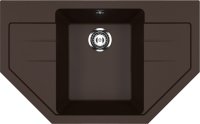 Кухонная мойка Ulgran U-609 U-609-345 79x49 из искусственного камня, коричневый